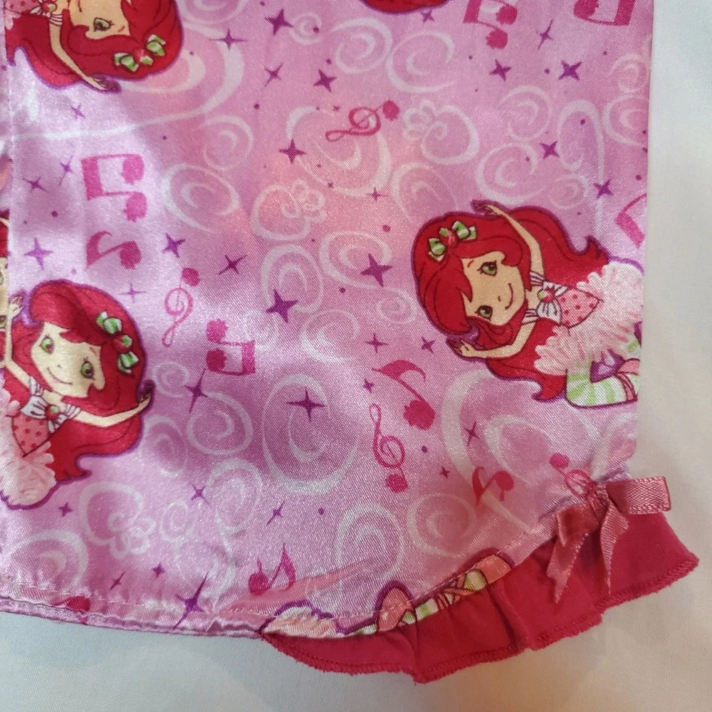 Y2k Strawberry Shortcake Girls Pink Pajama Pants Size 5 READ HOLE‎ FABRIC